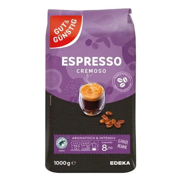 Gut & Günstig Cremoso Kaffeebohnen 1kg – Packung
