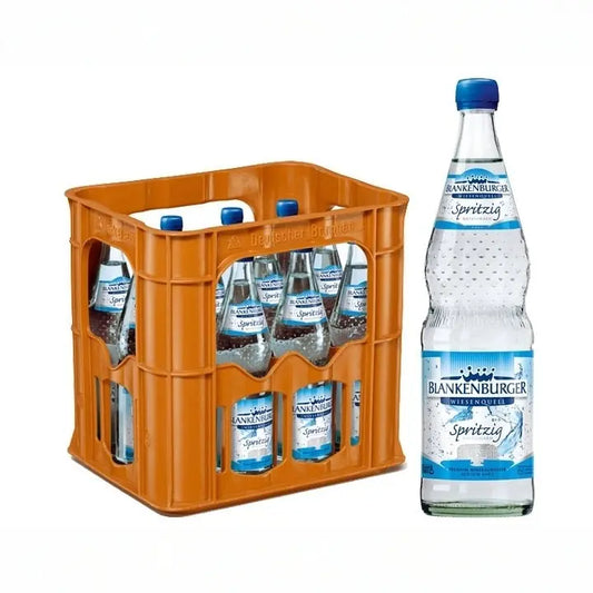 lankenburger Wiesenquell spritzig 12×0,7l – Kasten mit Glas-Flaschen