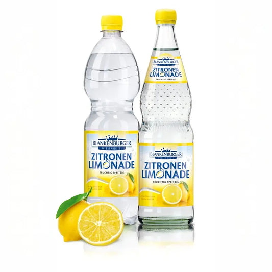 Blankenburger Wiesenquell Zitronenlimonade 12×0,7l – Kasten mit Glas-Flaschen
