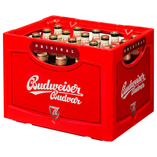 Budweiser Budvar Premium Lager 20×0,5l – Kasten mit Glas-Flaschen