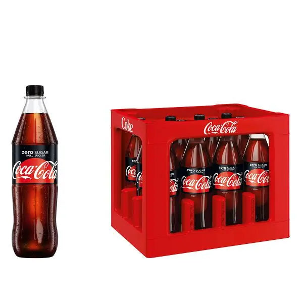 Coca-Cola zero sugar 12×1l – Kasten mit PET-Flaschen