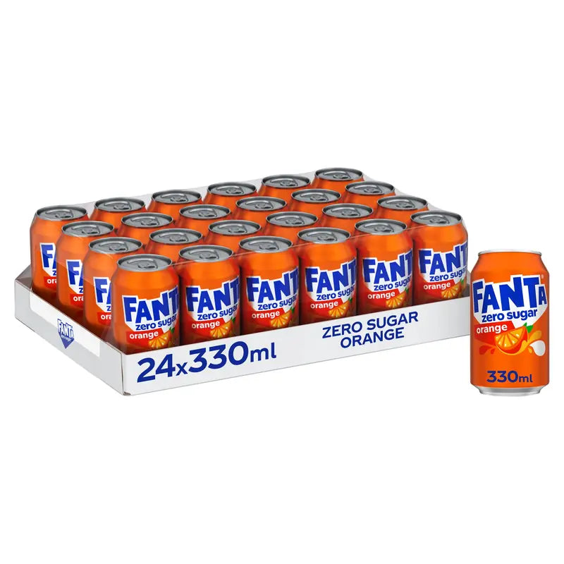 Fanta zero sugar 24×0,33l – Stiege mit Dosen