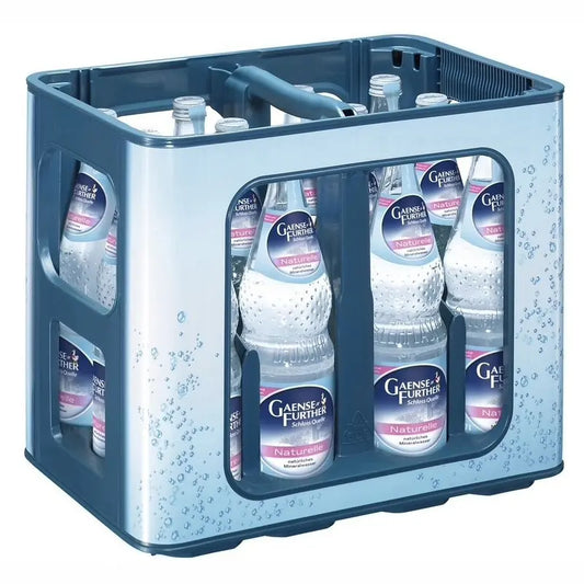 Gaensefurther Schloss Quelle Naturelle 12×0,7l – Kasten mit Glas-Flaschen
