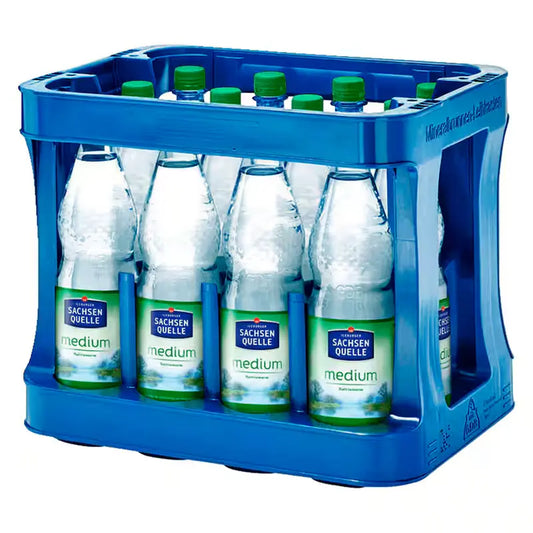 Ileburger Sachsen Quelle medium 12×1l – Kasten mit PET-Flaschen