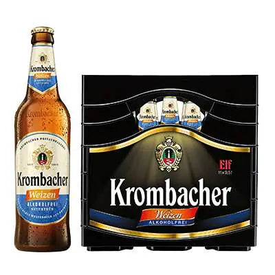 Krombacher Weizen Alkoholfrei 11×0,5l – Kasten mit Glas-Flaschen