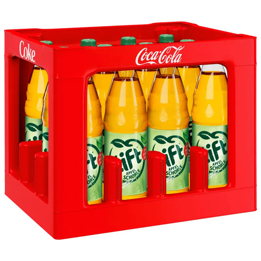 Lift Apfelschorle 12×1l – Kasten mit PET-Flaschen