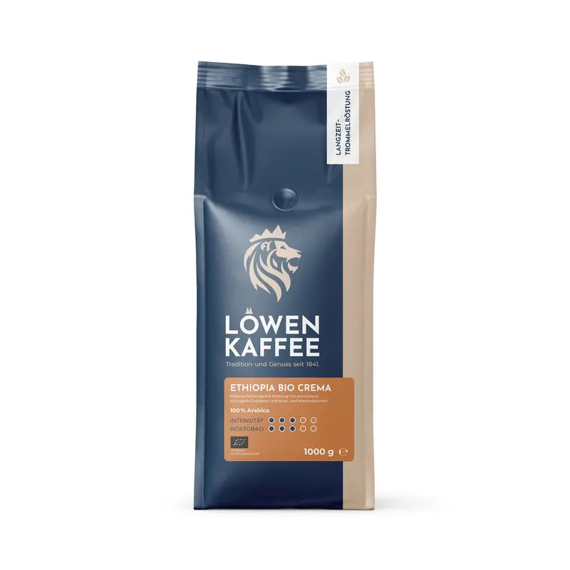 Löwenkaffee Ethiopia Bio Crema Wildkaffee 1kg – Packung