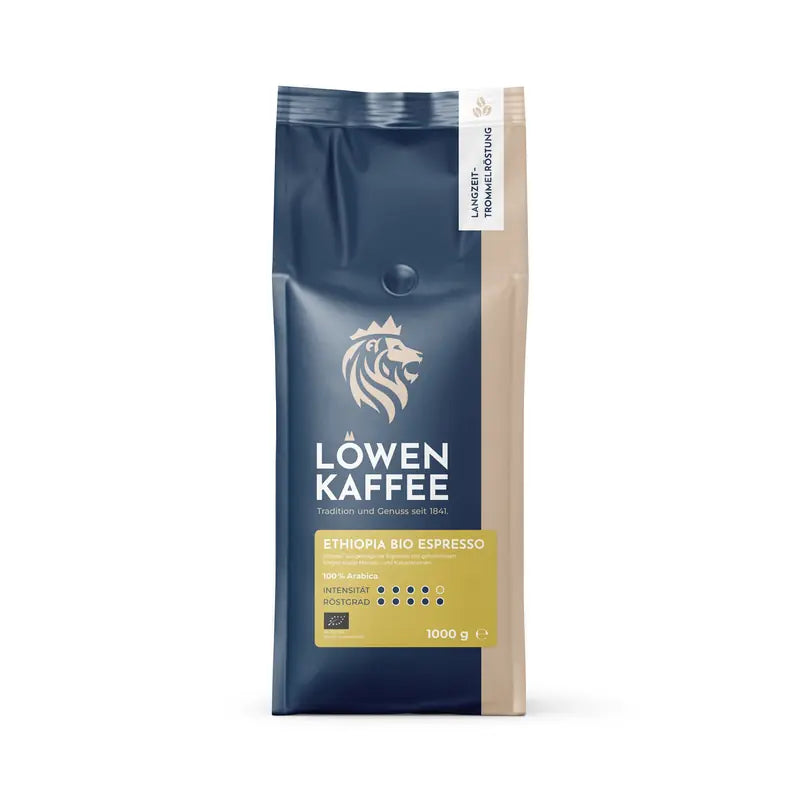 Löwenkaffee Ethiopia Bio Espresso Wildkaffee 1kg – Packung