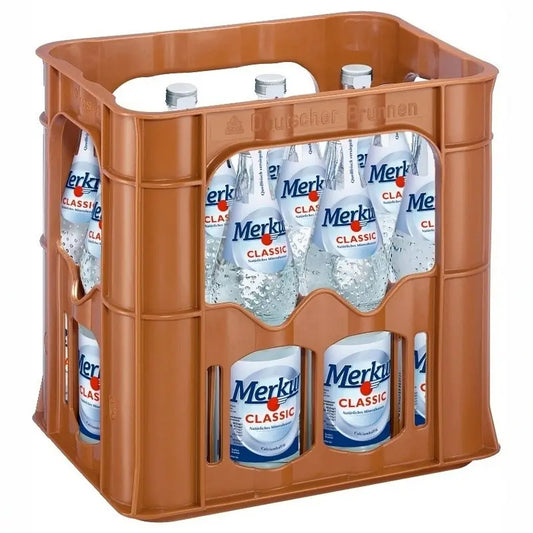 Merkur Mineralwasser Classic 12×0,7l – Kasten mit Glas-Flaschen
