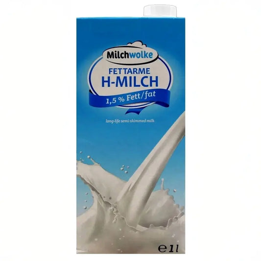 Milchwolke fettarme H-Milch 1,5% Fett 12×1l – Karton
