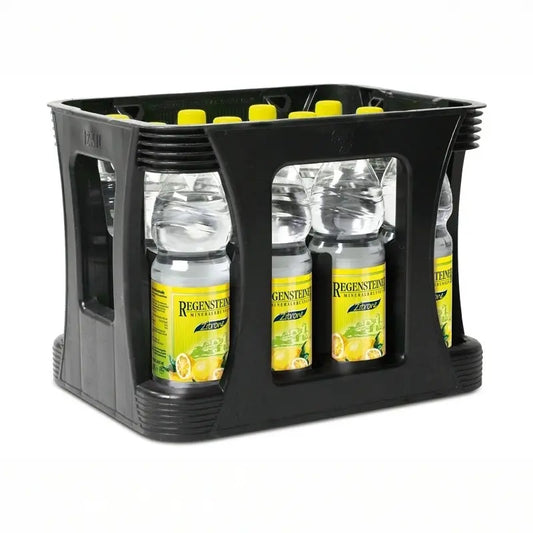 Regensteiner Mineralbrunnen Zitronen 12×1l – Kasten mit PET-Flaschen