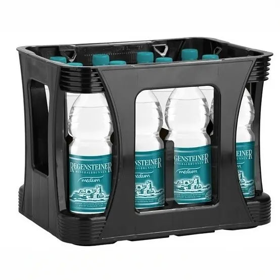 Regensteiner Mineralwasser Medium 12×1l – Kasten mit PET-Flaschen