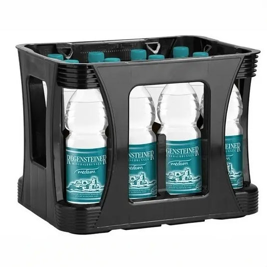 Regensteiner Mineralwasser Medium 12×1l – Kasten mit PET-Flaschen