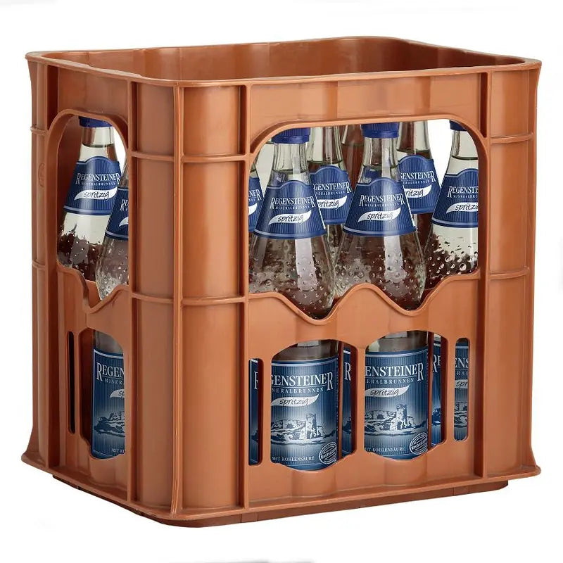 Regensteiner Mineralwasser Spritzig 12×0,7l – Kasten mit Glas-Flaschen