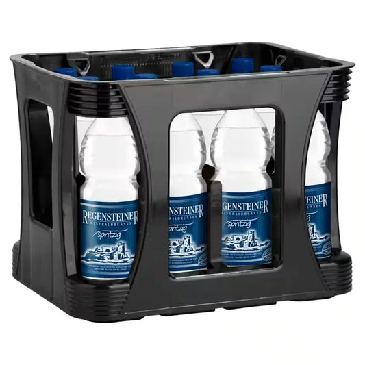 Regensteiner Mineralwasser Spritzig 12×1l – Kasten mit PET-Flaschen