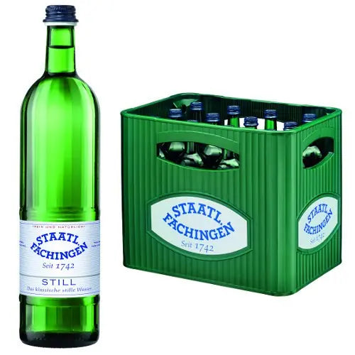 Staatl. Fachingen Still 12×0,75l – Kasten mit Glas-Flaschen